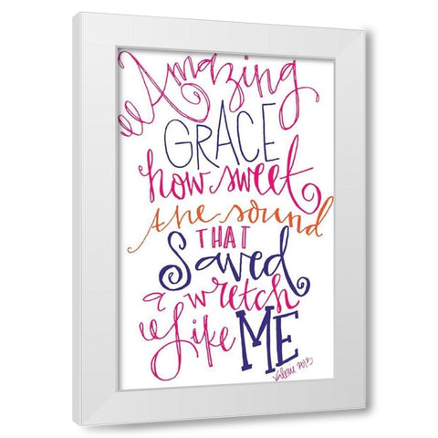 Amazing Grace White Modern Wood Framed Art Print by Wieners, Valerie