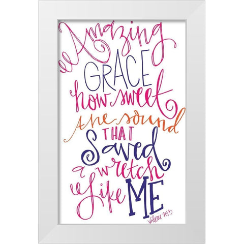Amazing Grace White Modern Wood Framed Art Print by Wieners, Valerie