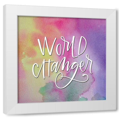 World Changer Watercolor White Modern Wood Framed Art Print by Wieners, Valerie