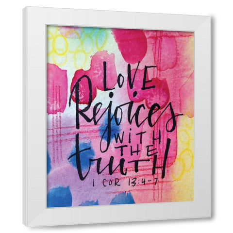 Love Rejoices White Modern Wood Framed Art Print by Wieners, Valerie