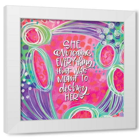 She Overcame White Modern Wood Framed Art Print by Wieners, Valerie