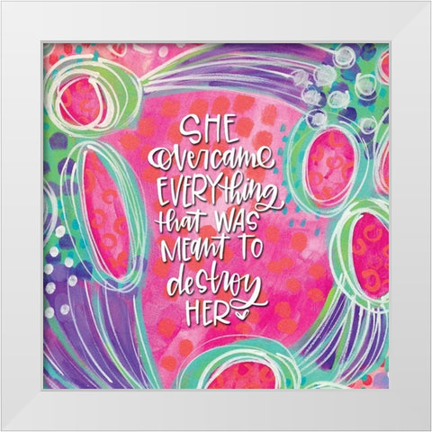 She Overcame White Modern Wood Framed Art Print by Wieners, Valerie