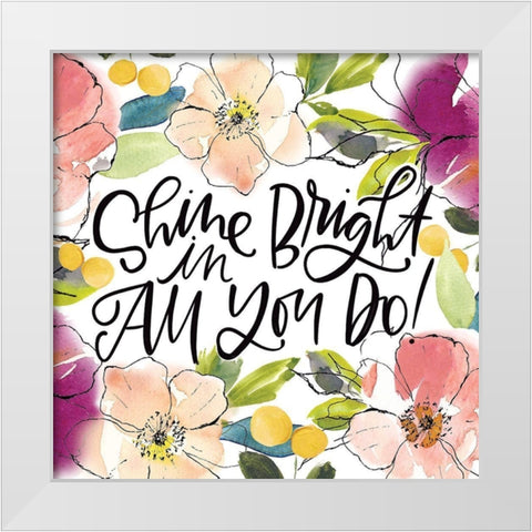 Shine Bright White Modern Wood Framed Art Print by Wieners, Valerie