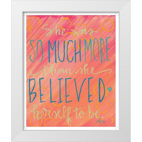 She Was So Much More White Modern Wood Framed Art Print by Wieners, Valerie