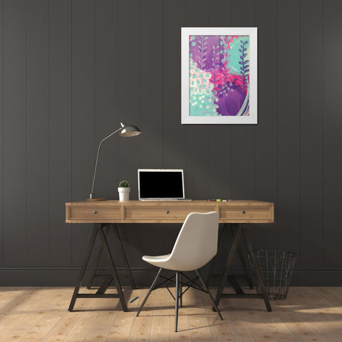 Lavender Abstract White Modern Wood Framed Art Print by Wieners, Valerie