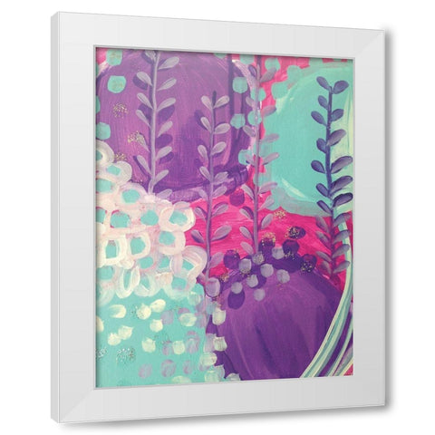 Lavender Abstract White Modern Wood Framed Art Print by Wieners, Valerie