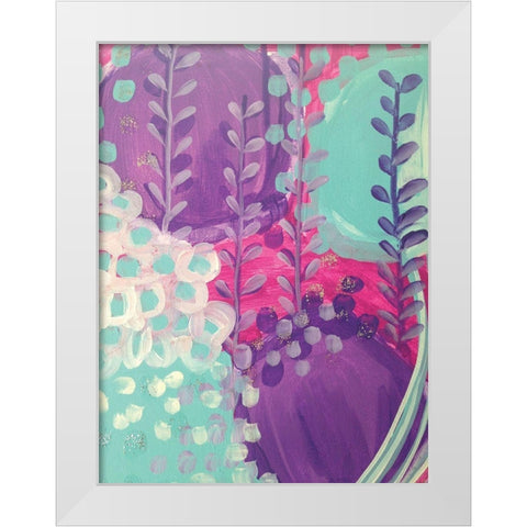 Lavender Abstract White Modern Wood Framed Art Print by Wieners, Valerie