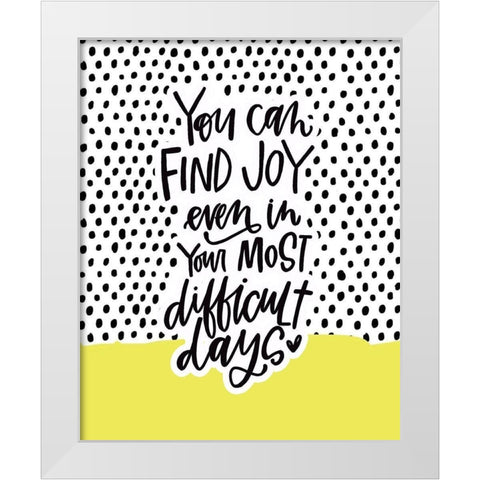 Joy White Modern Wood Framed Art Print by Wieners, Valerie