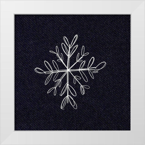 Snowflake White Modern Wood Framed Art Print by Wieners, Valerie