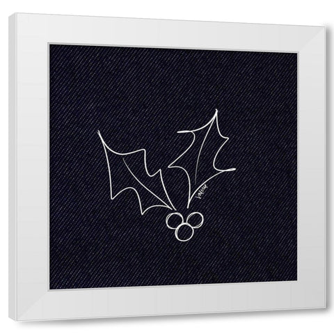 Holly Berry White Modern Wood Framed Art Print by Wieners, Valerie