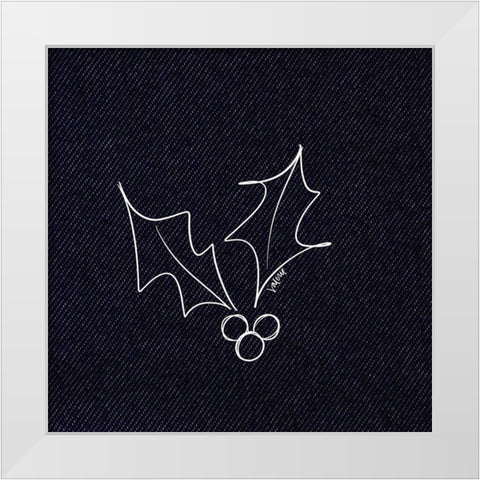 Holly Berry White Modern Wood Framed Art Print by Wieners, Valerie