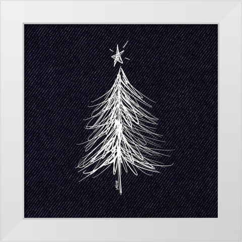 Christmas Tree I White Modern Wood Framed Art Print by Wieners, Valerie