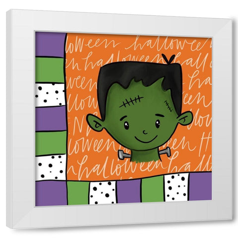 Frankensteins Monster White Modern Wood Framed Art Print by Wieners, Valerie