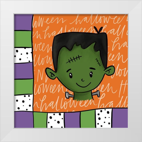 Frankensteins Monster White Modern Wood Framed Art Print by Wieners, Valerie