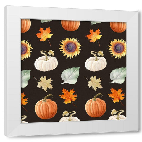 Pumpkin Pattern White Modern Wood Framed Art Print by Wieners, Valerie