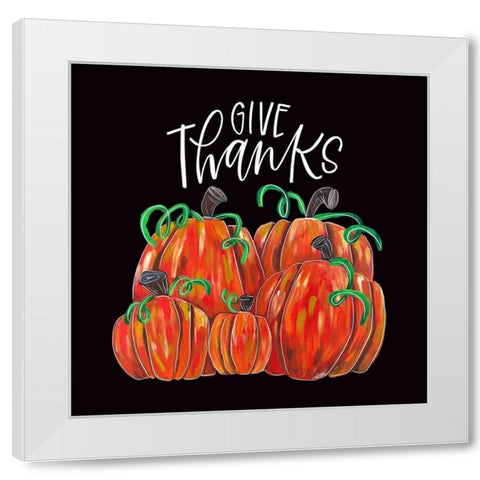 Give Thanks White Modern Wood Framed Art Print by Wieners, Valerie