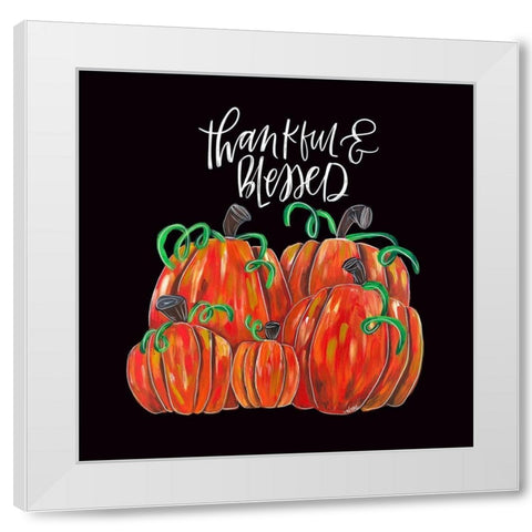 Thankful and Blessed White Modern Wood Framed Art Print by Wieners, Valerie