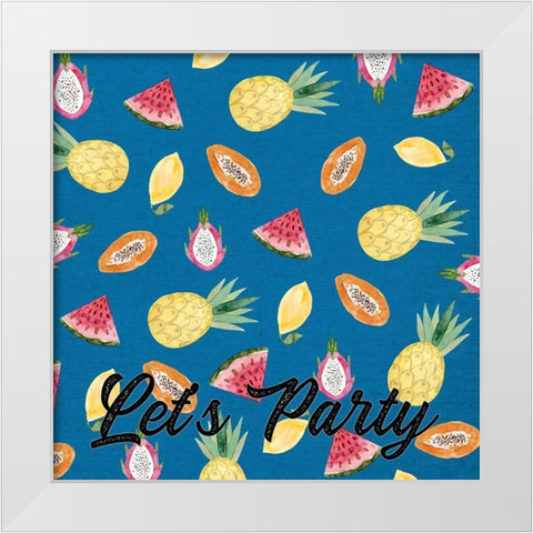 Lets Party White Modern Wood Framed Art Print by Wieners, Valerie