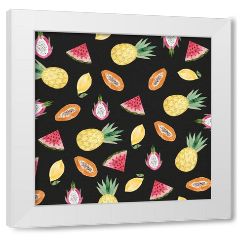 Fruit Pattern White Modern Wood Framed Art Print by Wieners, Valerie