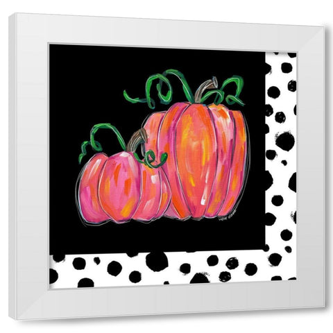 Pumpkin Spots White Modern Wood Framed Art Print by Wieners, Valerie