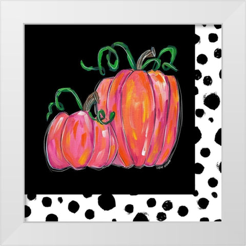 Pumpkin Spots White Modern Wood Framed Art Print by Wieners, Valerie