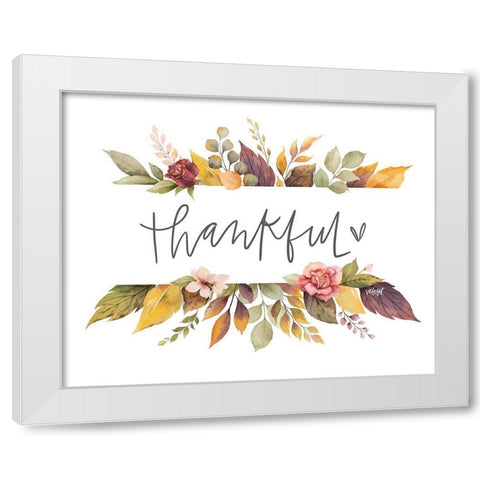Thankful Banner White Modern Wood Framed Art Print by Wieners, Valerie