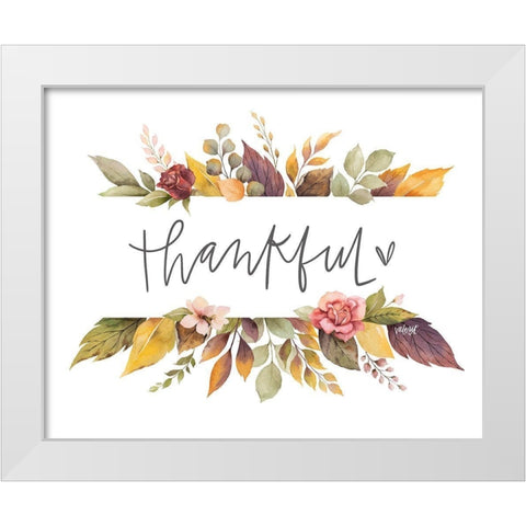 Thankful Banner White Modern Wood Framed Art Print by Wieners, Valerie