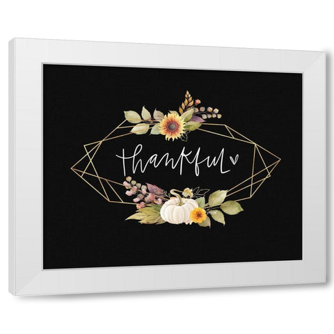 Thankful White Modern Wood Framed Art Print by Wieners, Valerie