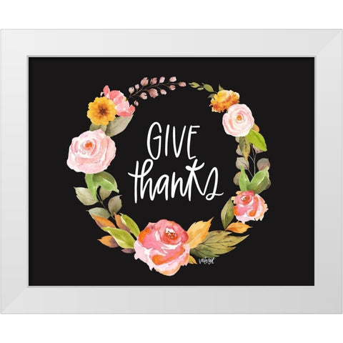 Give Thanks White Modern Wood Framed Art Print by Wieners, Valerie