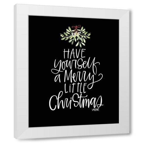 Merry Christmas Mistletoe White Modern Wood Framed Art Print by Wieners, Valerie