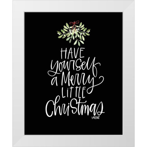 Merry Christmas Mistletoe White Modern Wood Framed Art Print by Wieners, Valerie