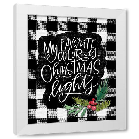 Christmas Lights White Modern Wood Framed Art Print by Wieners, Valerie