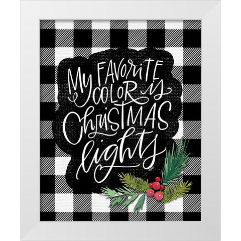 Christmas Lights White Modern Wood Framed Art Print by Wieners, Valerie