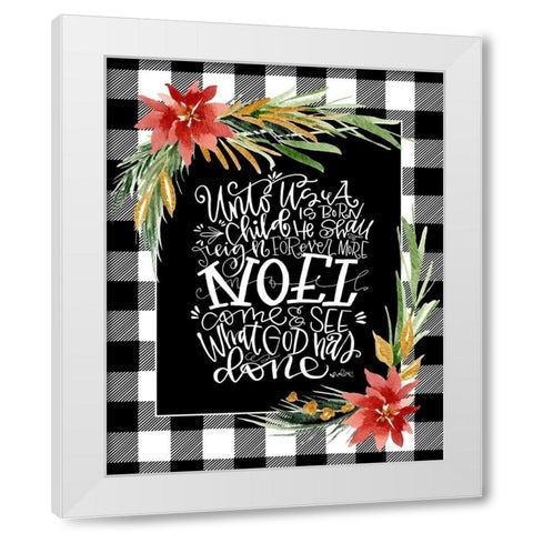 Unto Us a Child White Modern Wood Framed Art Print by Wieners, Valerie