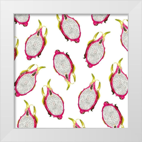 Dragon Fruit Pattern White Modern Wood Framed Art Print by Wieners, Valerie