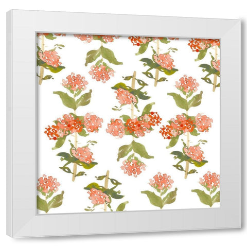 Floral Pattern White Modern Wood Framed Art Print by Wieners, Valerie