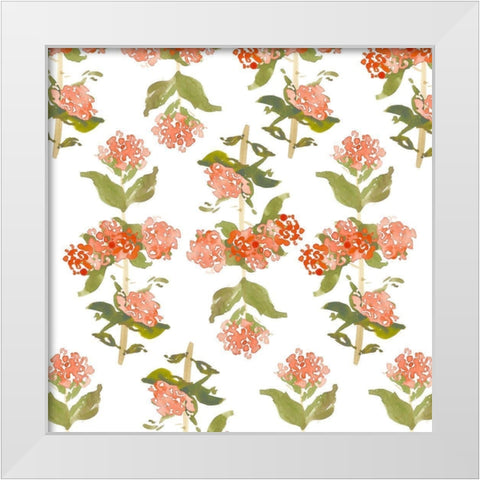 Floral Pattern White Modern Wood Framed Art Print by Wieners, Valerie