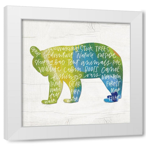 Camp Words White Modern Wood Framed Art Print by Wieners, Valerie