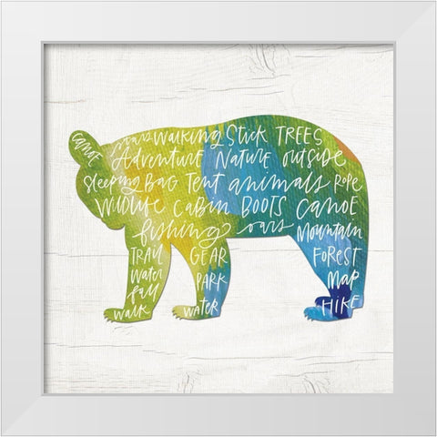 Camp Words White Modern Wood Framed Art Print by Wieners, Valerie
