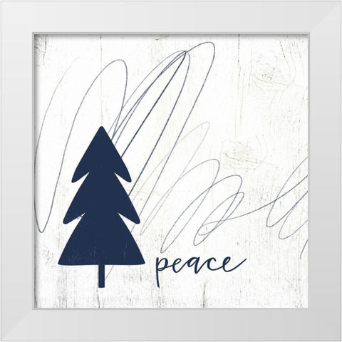 Peace Tree White Modern Wood Framed Art Print by Wieners, Valerie