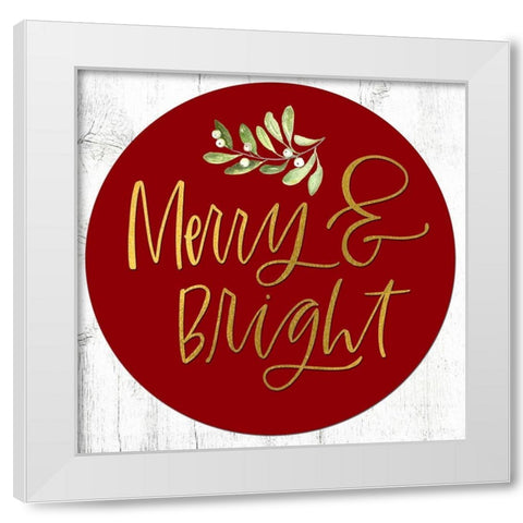 Merry and Bright White Modern Wood Framed Art Print by Wieners, Valerie