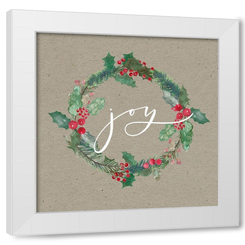 Joy Wreath White Modern Wood Framed Art Print by Wieners, Valerie