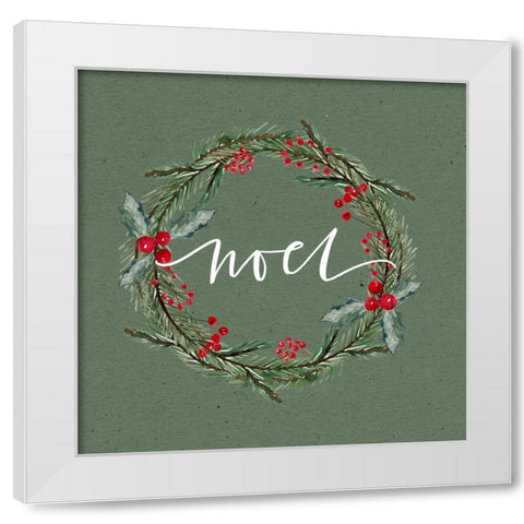 Noel Wreath White Modern Wood Framed Art Print by Wieners, Valerie