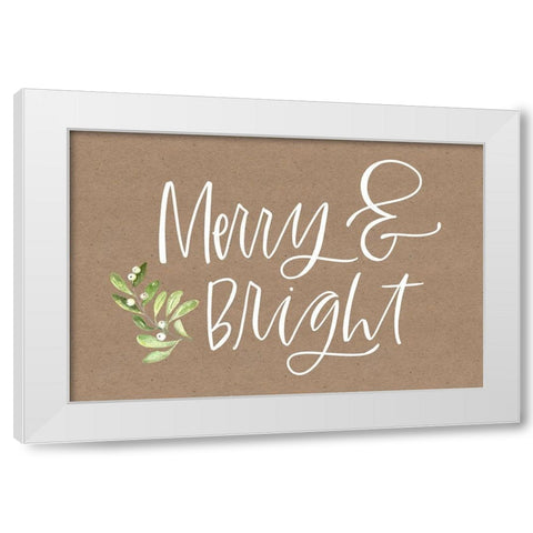 Merry and Bright White Modern Wood Framed Art Print by Wieners, Valerie