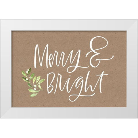 Merry and Bright White Modern Wood Framed Art Print by Wieners, Valerie