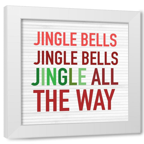 Jingle Bells White Modern Wood Framed Art Print by Wieners, Valerie