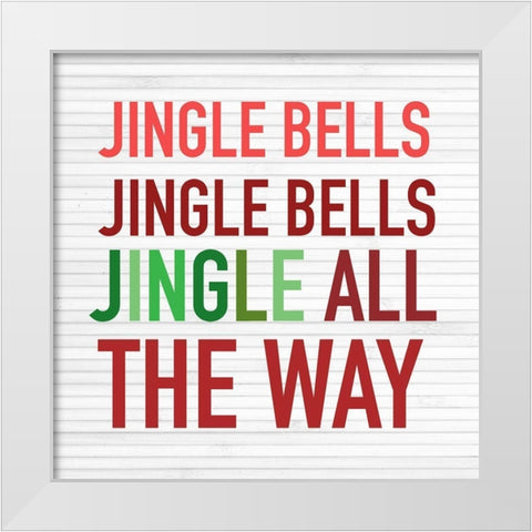 Jingle Bells White Modern Wood Framed Art Print by Wieners, Valerie