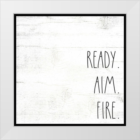 Ready Aim White Modern Wood Framed Art Print by Wieners, Valerie