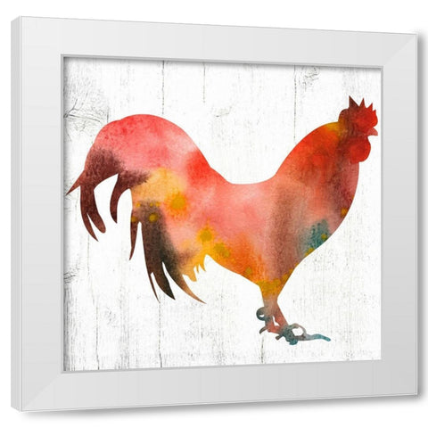 Rooster I White Modern Wood Framed Art Print by Wieners, Valerie
