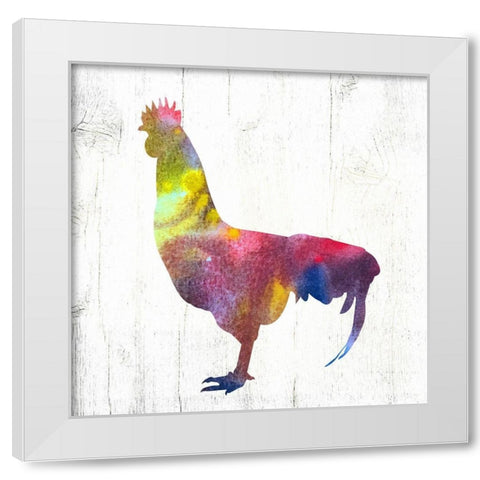 Rooster II White Modern Wood Framed Art Print by Wieners, Valerie
